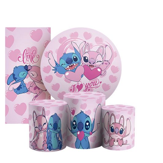 Arte Digital Painel de Festa - Lilo Stitch Angel 804040