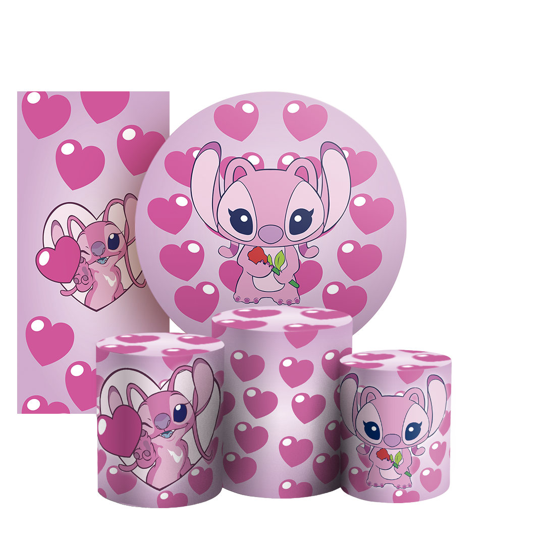 Arte Digital Painel de Festa - Lilo Stitch Angel 804041