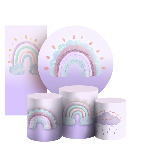 Arte Digital Painel de Festa - Arco Iris Boho 804072