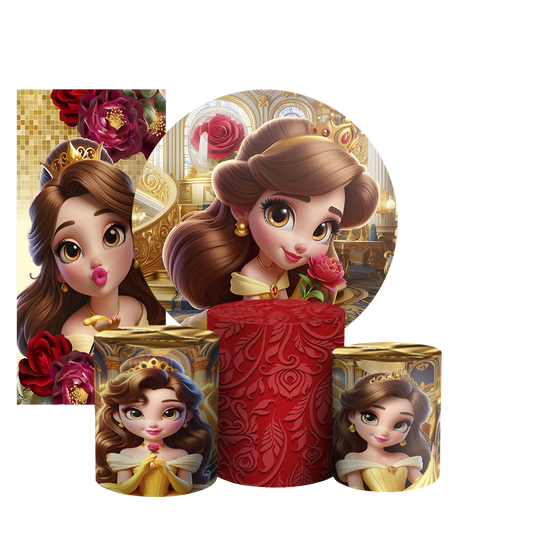 Arte Digital Painel de Festa - Princesa Bela 804087