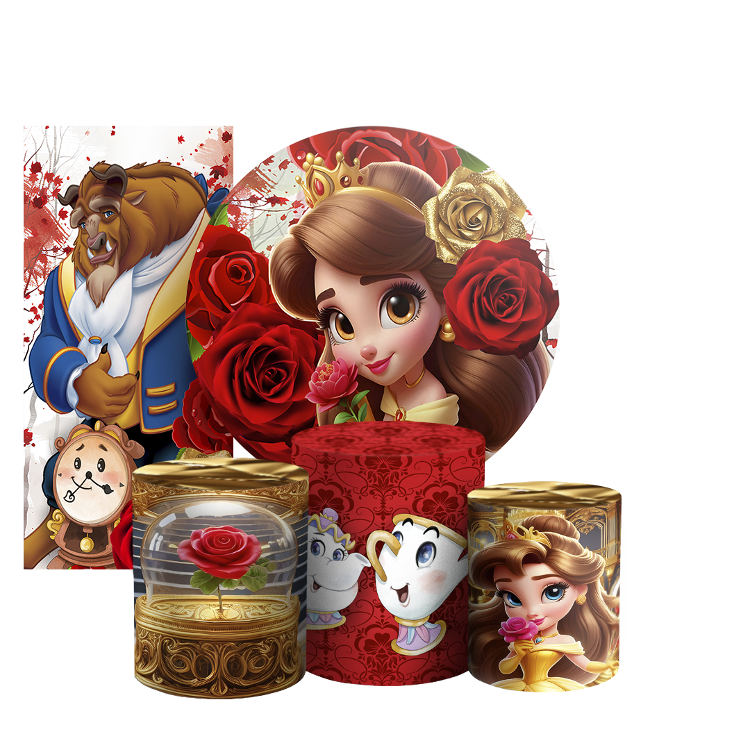 Arte Digital Painel de Festa - Princesa Bela 804089