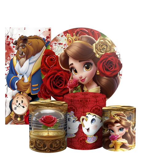 Arte Digital Painel de Festa - Princesa Bela 804089