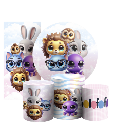 Arte Digital Painel de Festa - Fofos 804116