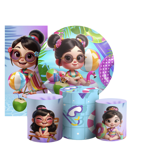 Arte Digital Painel de Festa - Princesas Pool Party 804133