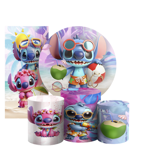 Arte Digital Painel de Festa - Stitch Pool Party 804143