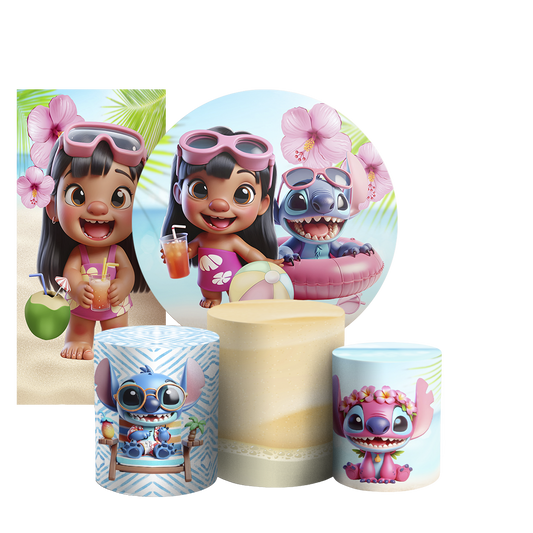 Arte Digital Painel de Festa - Stitch Pool Party 804144