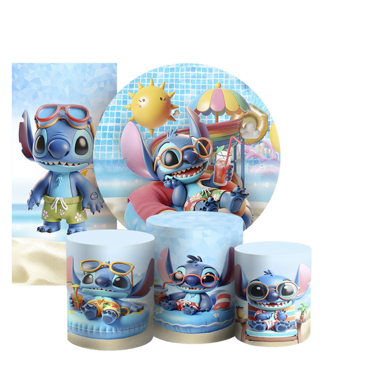 Arte Digital Painel de Festa - Stitch Pool Party 804146