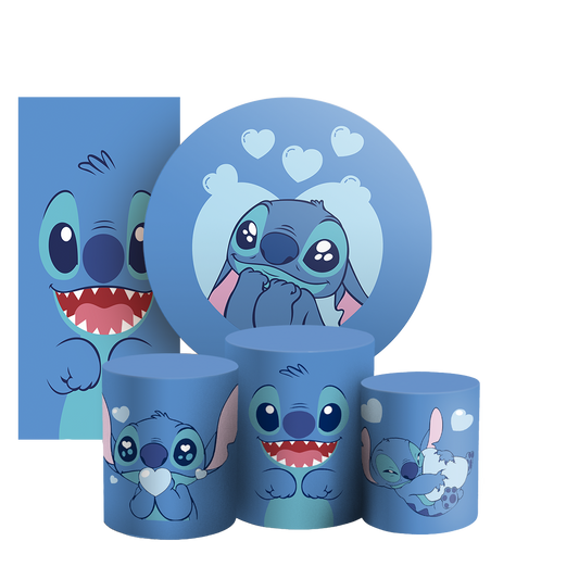 Arte Digital Painel de Festa - Lilo Stitch Angel 804351