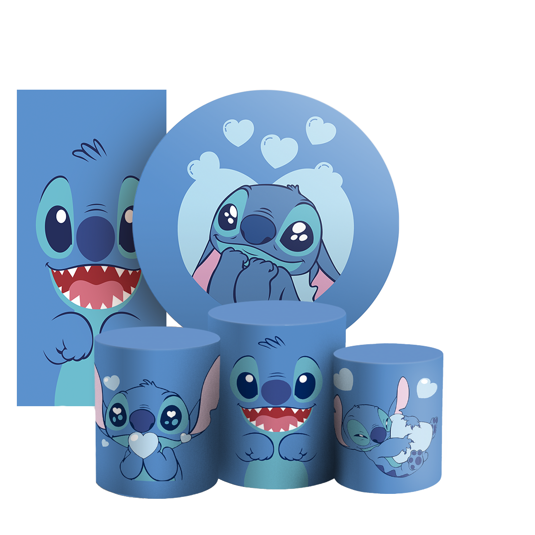 Arte Digital Painel de Festa - Lilo Stitch Angel 804351