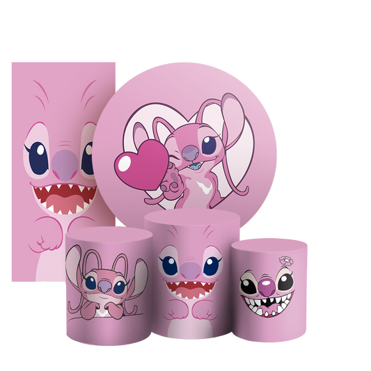 Arte Digital Painel de Festa - Lilo Stitch Angel 804352