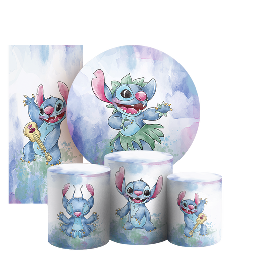 Arte Digital Painel de Festa - Lilo Stitch Angel 804353
