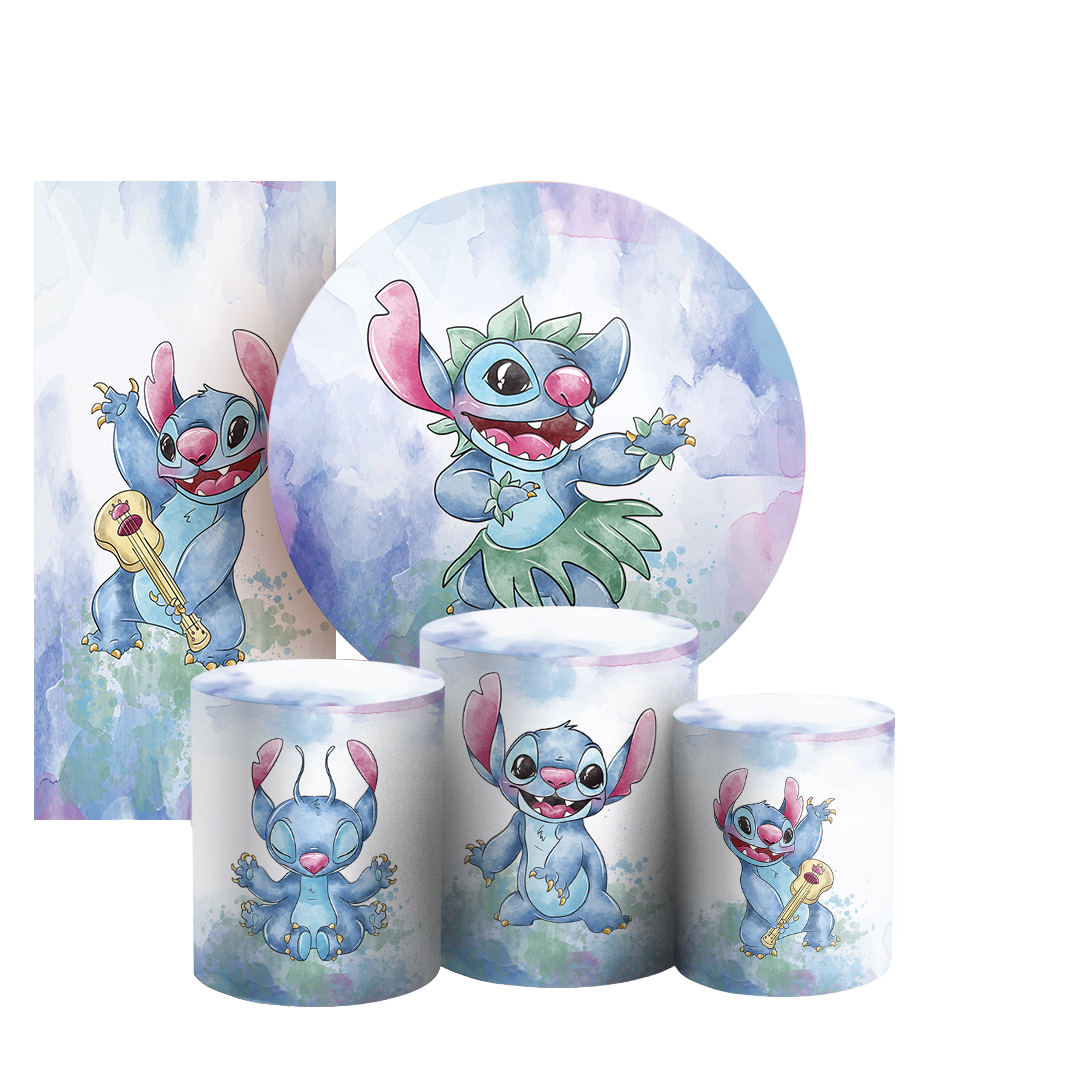 Arte Digital Painel de Festa - Lilo Stitch Angel 804353