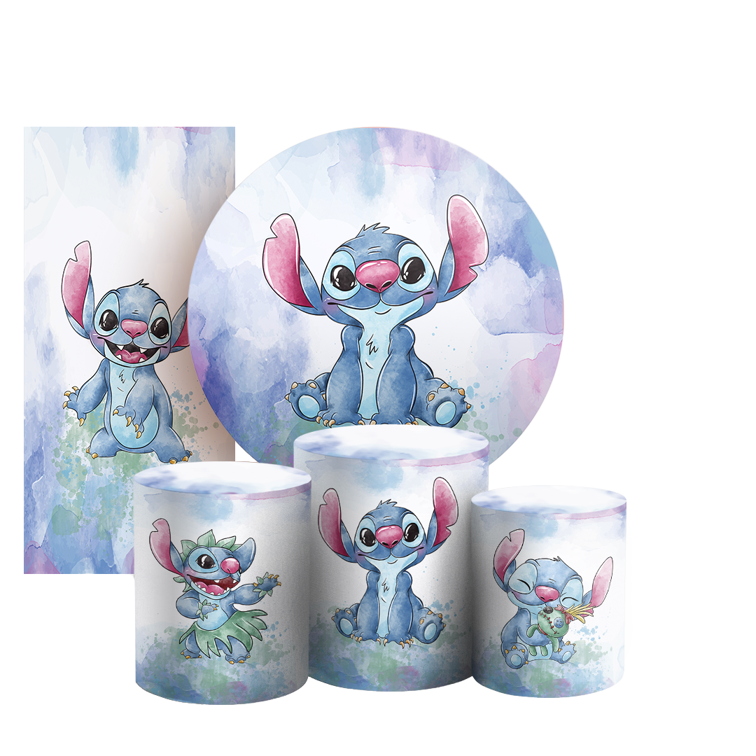 Arte Digital Painel de Festa - Lilo Stitch Angel 804354