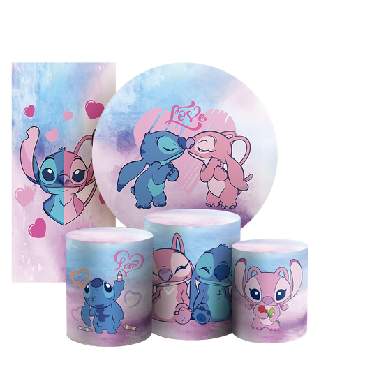 Arte Digital Painel de Festa - Lilo Stitch Angel 804355