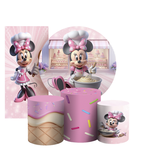Arte Digital Painel de Festa - Minnie Confeiteira 804410