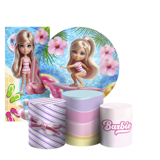 Arte Digital Painel de Festa - Barbie Pool Party 804612