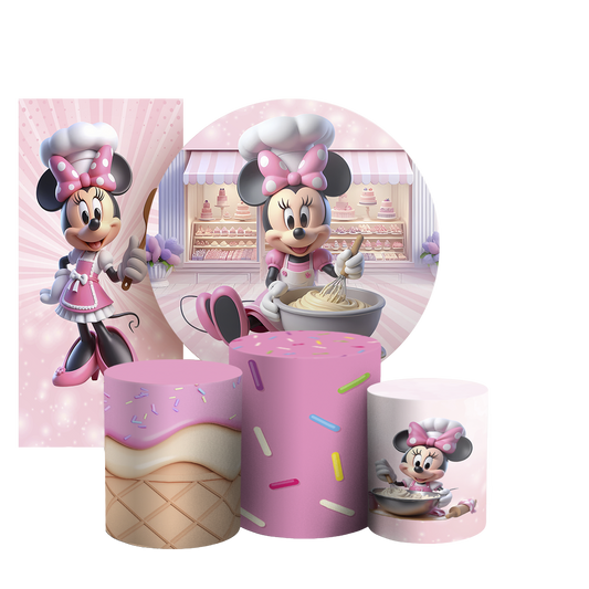 Arte Digital Painel de Festa - Minnie Confeiteira 804650