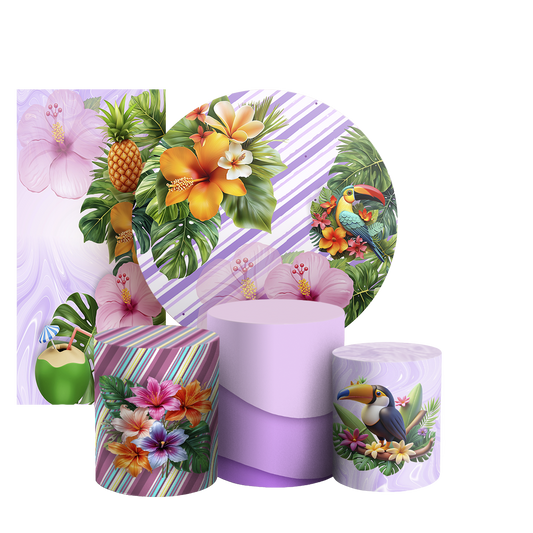 Arte Digital Painel de Festa - Tropical Floral 804654