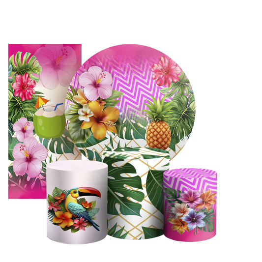 Arte Digital Painel de Festa - Tropical Floral 804657