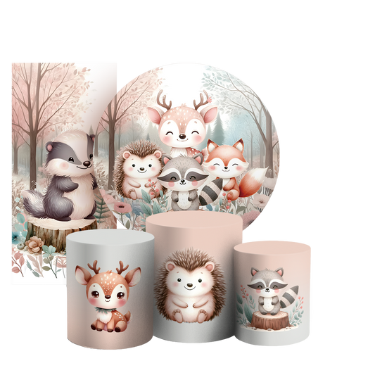 Arte Digital Painel de Festa - Animais Bosque Encantado 804665