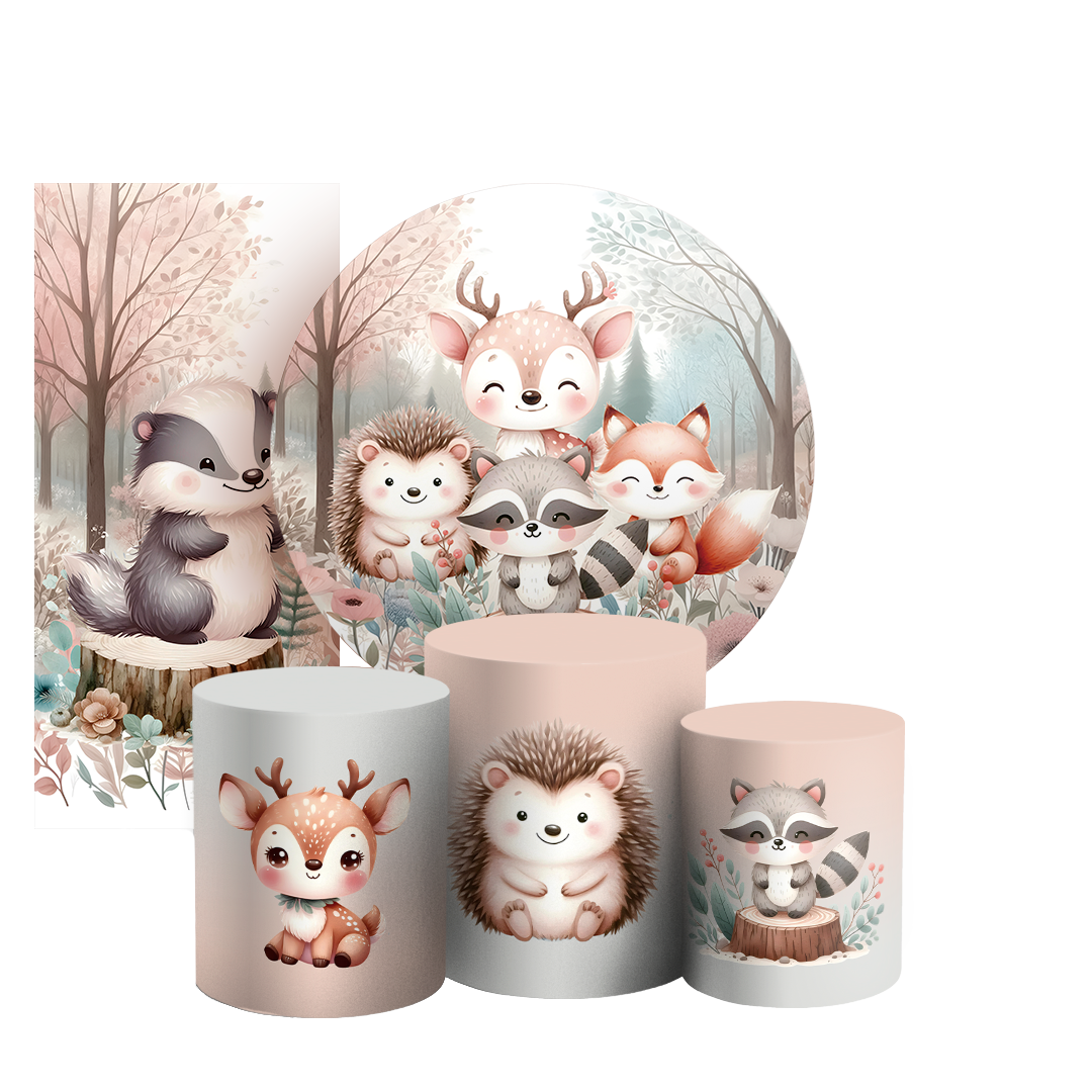 Arte Digital Painel de Festa - Animais Bosque Encantado 804665