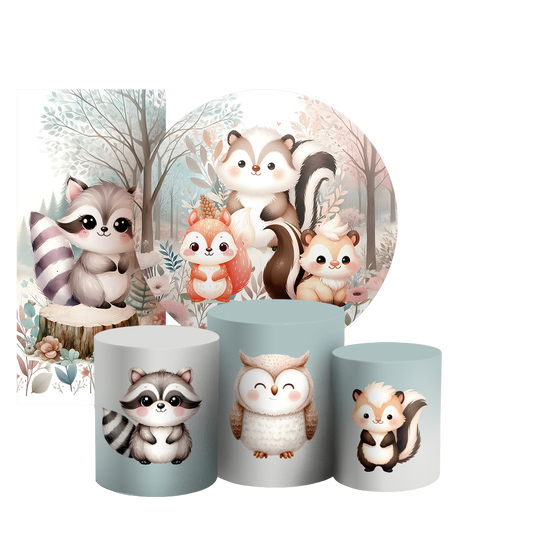 Arte Digital Painel de Festa - Animais Bosque Encantado 804666