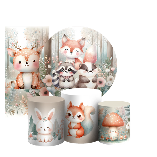 Arte Digital Painel de Festa - Animais Bosque Encantado 804668