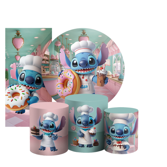 Arte Digital Painel de Festa - Stitch Confeitaria 804687