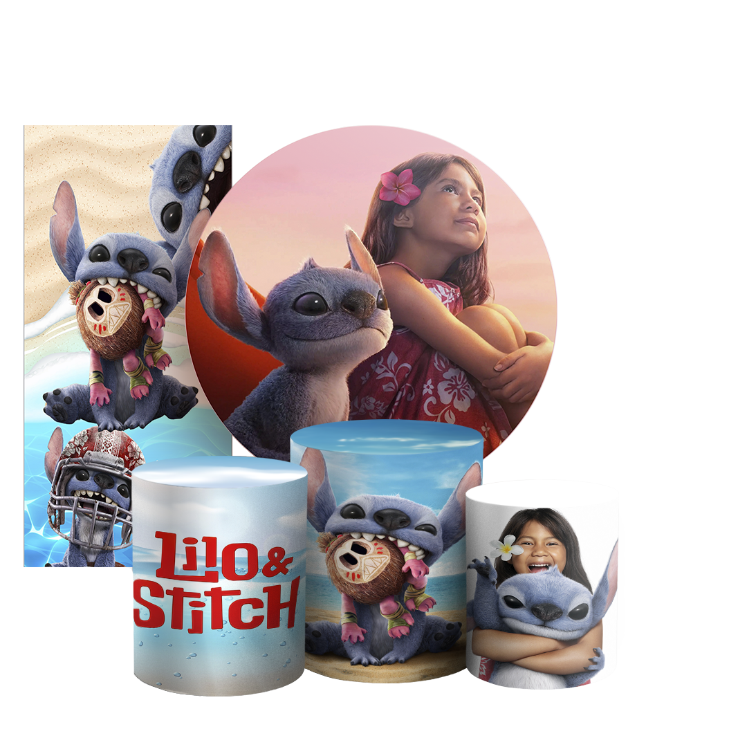 Arte Digital Painel de Festa - Lilo Stitch 804744