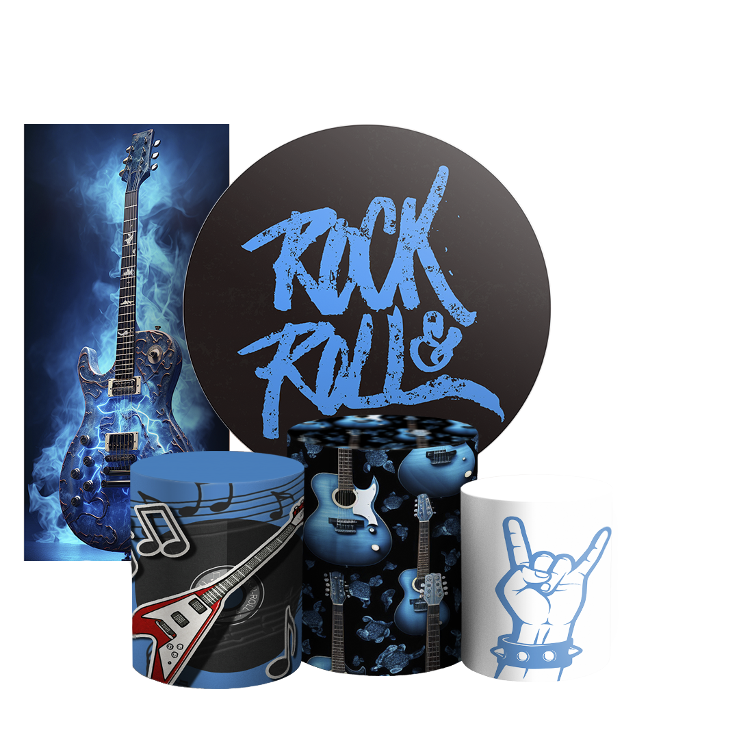 Arte Digital Painel de Festa - Rock and Roll 804850