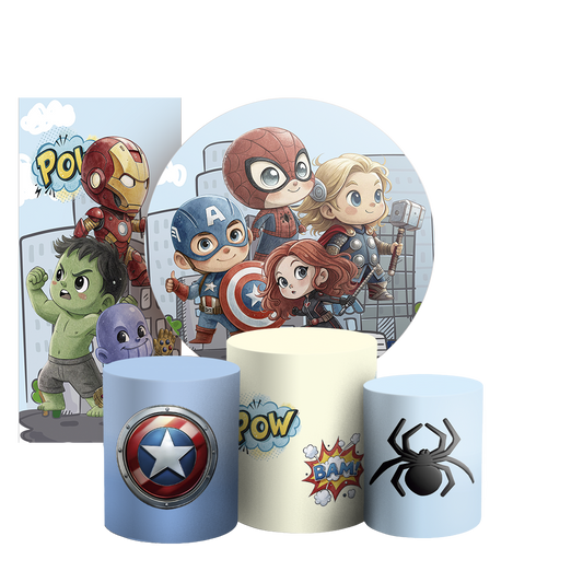 Arte Digital Painel de Festa - Herois Vingadores 804937