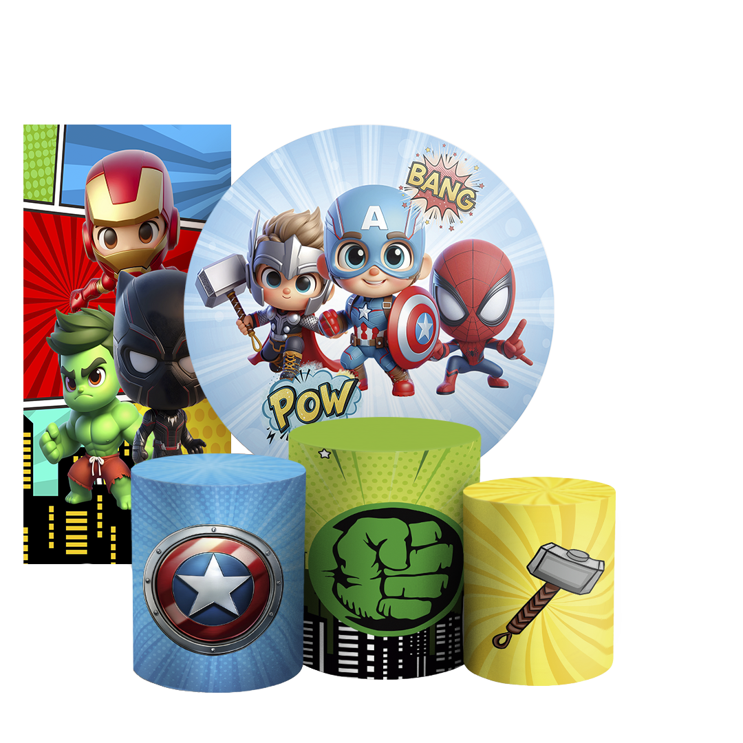 Arte Digital Painel de Festa - Herois Vingadores 804939