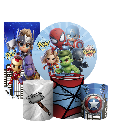 Arte Digital Painel de Festa - Herois Vingadores 804940