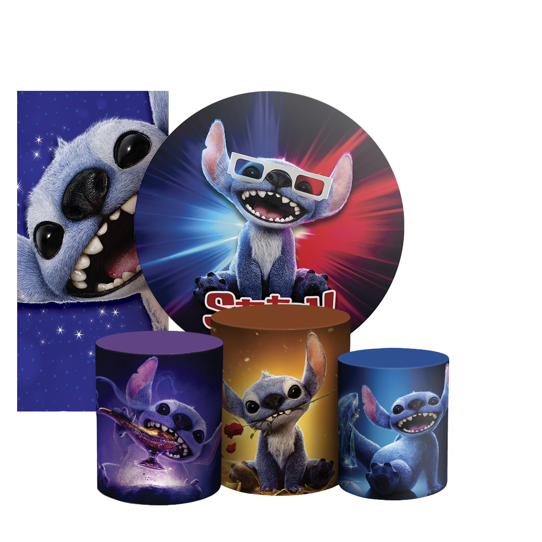 Arte Digital Painel de Festa - Lilo Stitch --804970