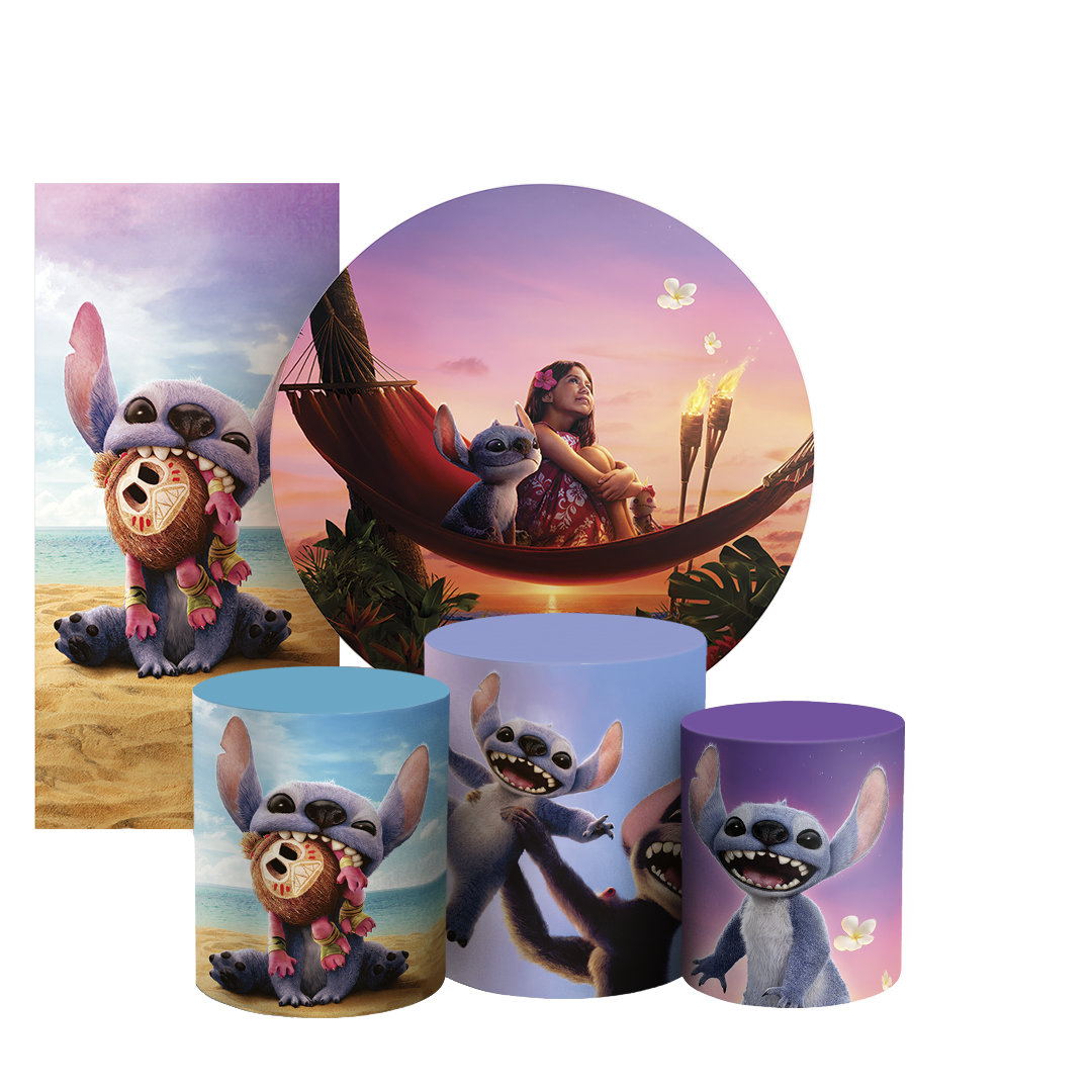 Arte Digital Painel de Festa - Lilo Stitch --804972