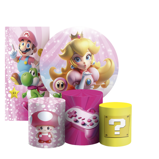 Arte Digital Painel de Festa - Princesa Peach Super Mario 805005