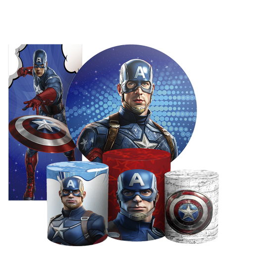 Arte Digital Painel de Festa - Capitão América 805089