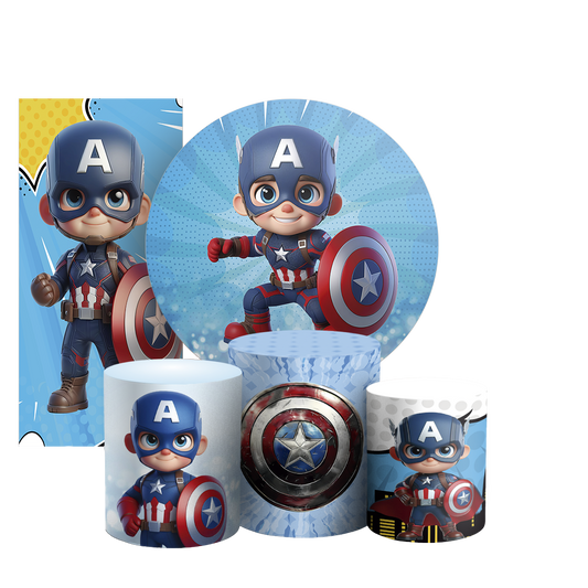 Arte Digital Painel de Festa - Capitão América 805090