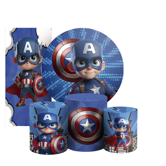 Arte Digital Painel de Festa - Capitão América 805091