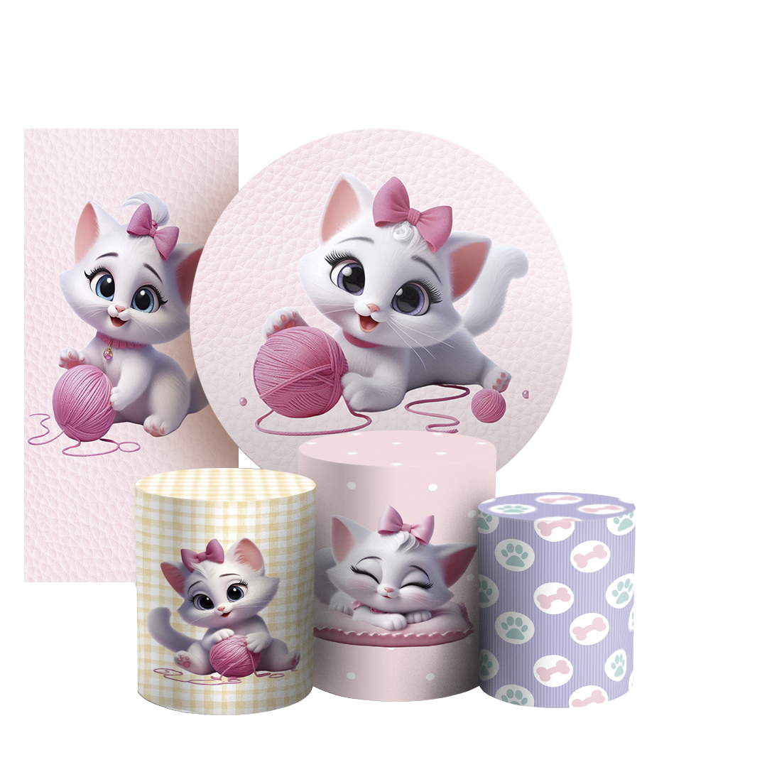 Arte Digital Painel de Festa - Gata Marie 805239