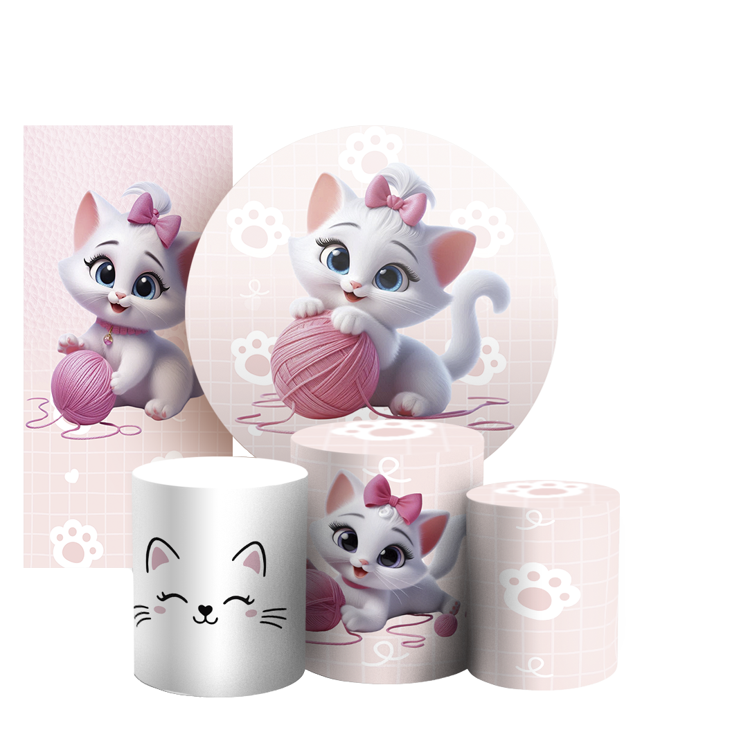 Arte Digital Painel de Festa - Gata Marie 805240