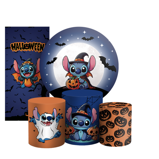Arte Digital Painel de Festa - Stitch Dia das Bruxas Halloween 805355