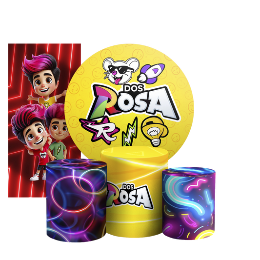 Arte Digital Painel de Festa - Os Rosas 805468