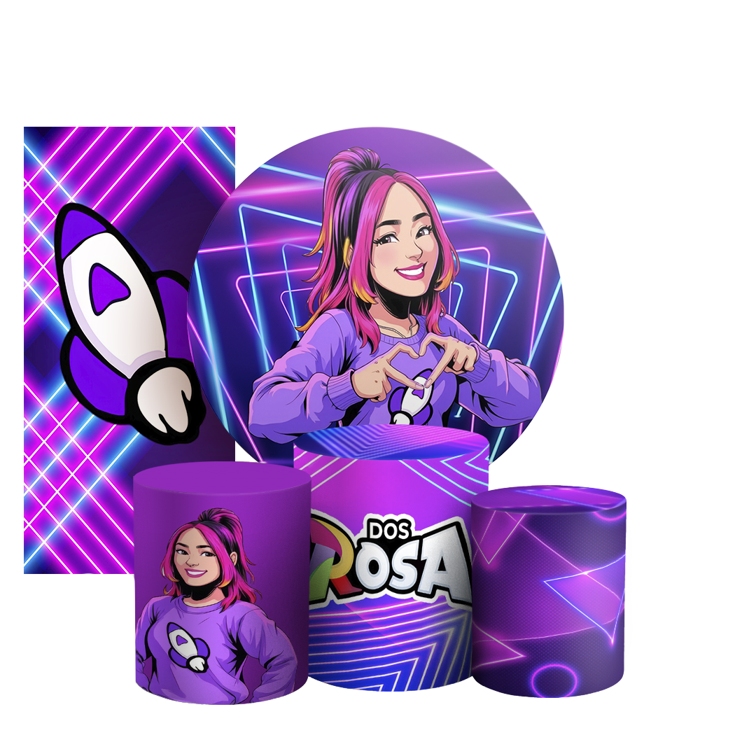 Arte Digital Painel de Festa - Os Rosas 805470