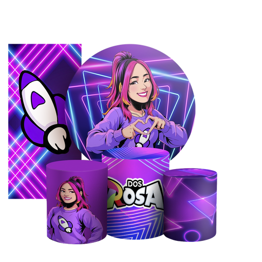 Arte Digital Painel de Festa - Os Rosas 805470