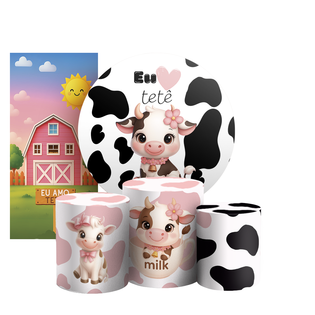 Arte Digital Painel de Festa - Vaquinha Eu Amo Tetê 805480