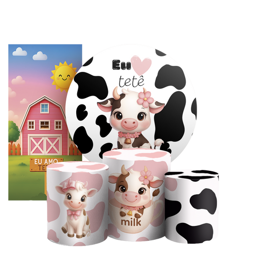 Arte Digital Painel de Festa - Vaquinha Eu Amo Tetê 805480