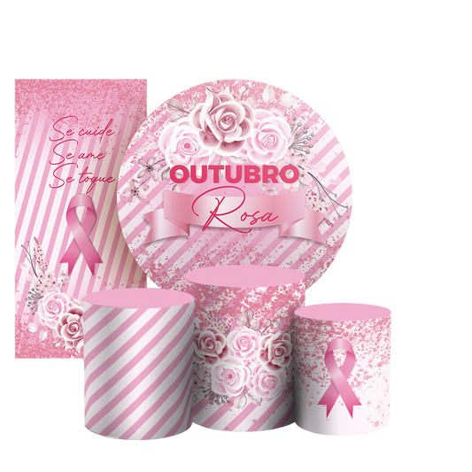 Arte Digital Painel de Festa - Outubro Rosa 805541