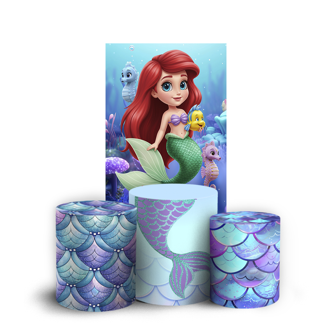 Arte Digital Painel de Festa - Princesa Ariel Pequena Sereia 805578