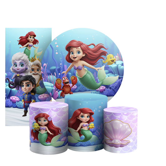 Arte Digital Painel de Festa - Princesa Ariel Pequena Sereia 805579